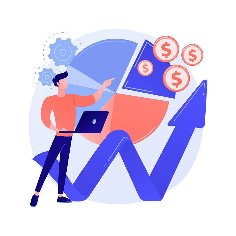Business enterprise strategy. Market analysis, niche selection, conquering marketplace. Studying market segmentation, planning company development. Vector isolated concept metaphor illustration
